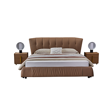 PU Leather Upholstered Bed with Bedside Table - Stylish & Comfortable Bedroom Furniture