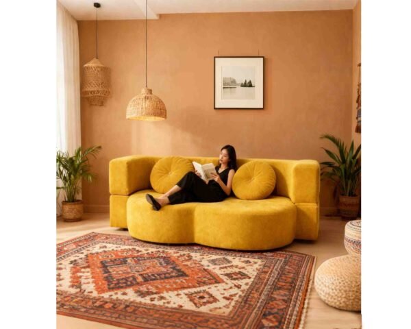 Absolutely Best-selling Modern Compressed Sofa 2-Seater Convertible Sofa Bed with flannelette