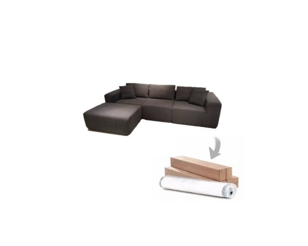 Captivating Durable 4-Piece Vacuum Compressed sofa Modular Sectional with Ottoman