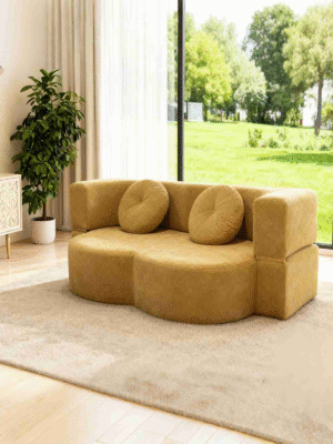 Absolutely Best-selling Modern Compressed Sofa 2-Seater Convertible Sofa Bed with flannelette