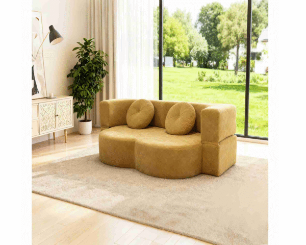 Absolutely Best-selling Modern Compressed Sofa 2-Seater Convertible Sofa Bed with flannelette