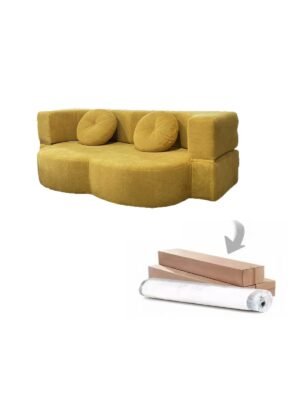 Absolutely Best-selling Modern Compressed Sofa 2-Seater Convertible Sofa Bed with flannelette
