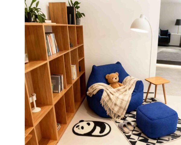 Adorable 2-Piece Blue Bean Bag Chair Set – Colorful Comfort for Modern Spaces