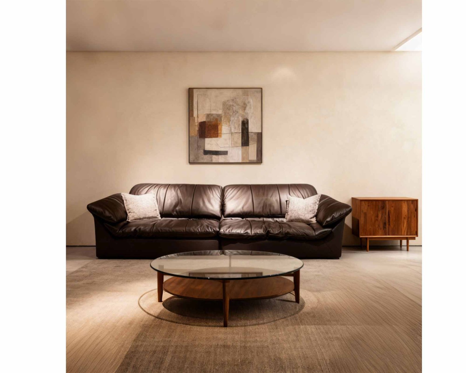 leather sofa with fabric