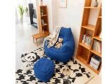 Adorable 2-Piece Blue Bean Bag Chair Set – Colorful Comfort for Modern Spaces