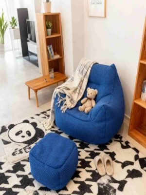 Adorable 2-Piece Blue Bean Bag Chair Set – Colorful Comfort for Modern Spaces