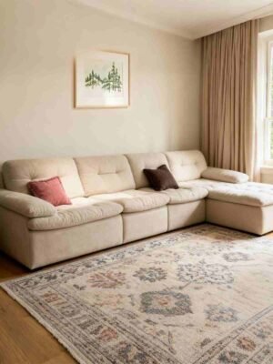 boucle fabric sofa